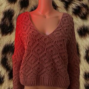 Purple Crochet Sweater